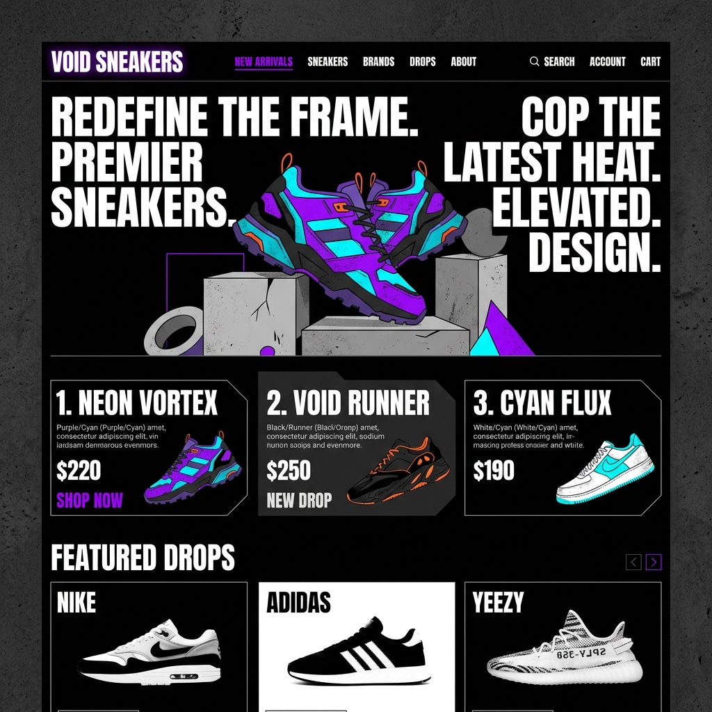 Sneaker App UI Mockup