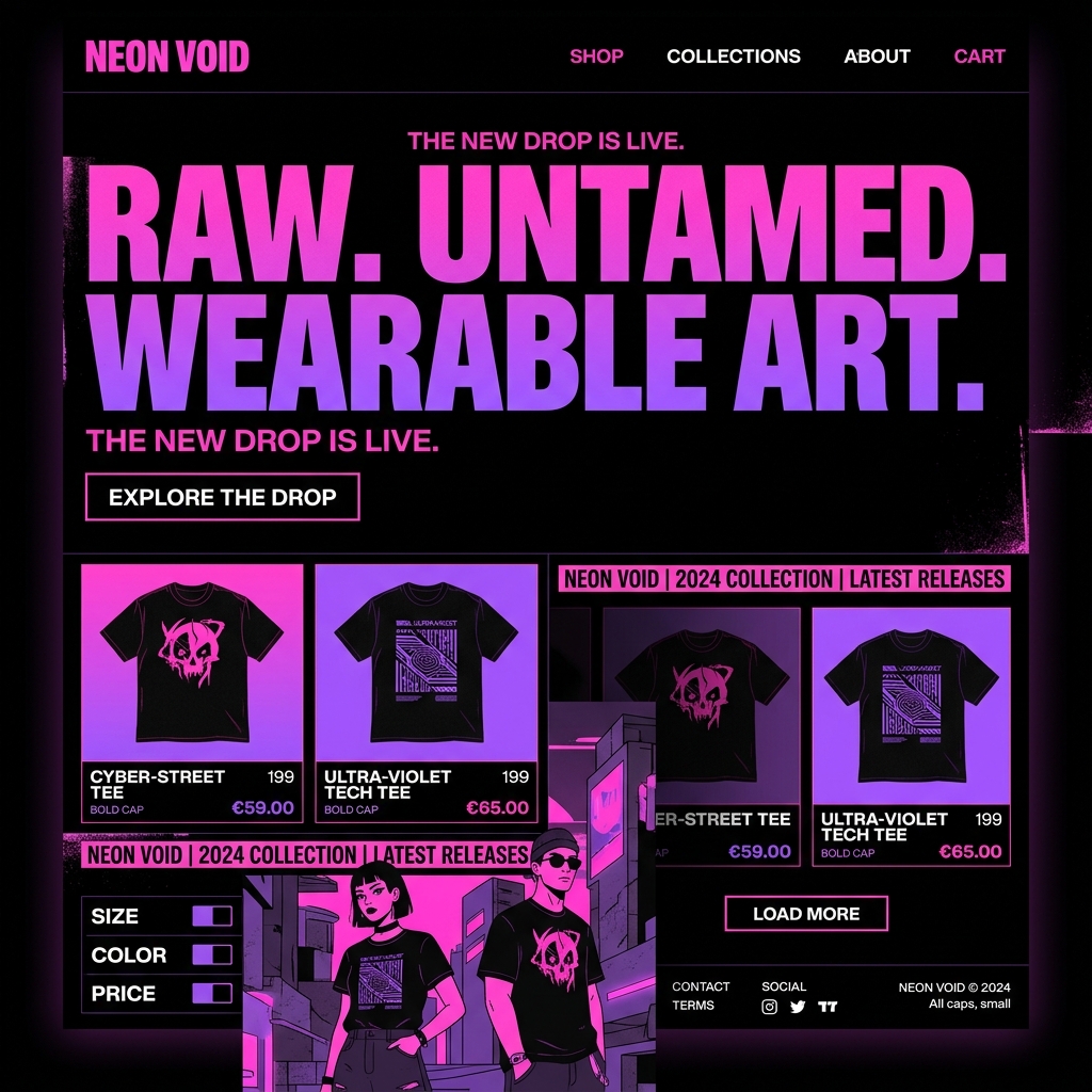 T-Shirt Store UI Mockup